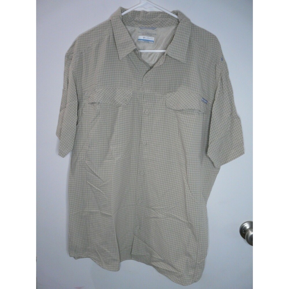 Columbia Mens XL Short Sleeve Casual Button Down Checkered Shirt